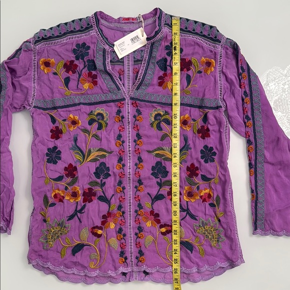 Johnny Was Purple Embroidered Tunic - Picture 6 of 6